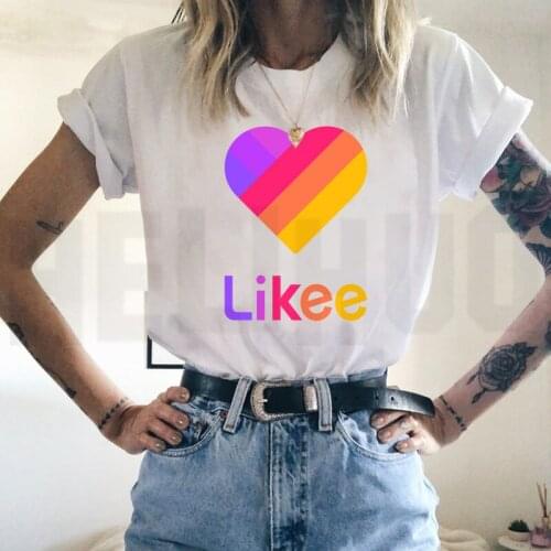 Russia Style LIKEE T Shirt Oversized Women Kids Childrens LIKEE Top Tees White Streetwear Short Sleeve T Shirts Tshirt Men