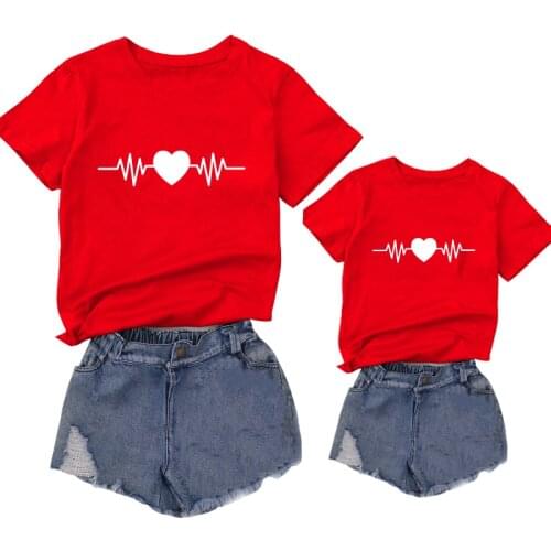 2021 New Cute Family Look Matching Clothes Mommy And Me Tshirt Mother Daughter Son Outfits Women Mom T-shirt Baby Girl T Shirt