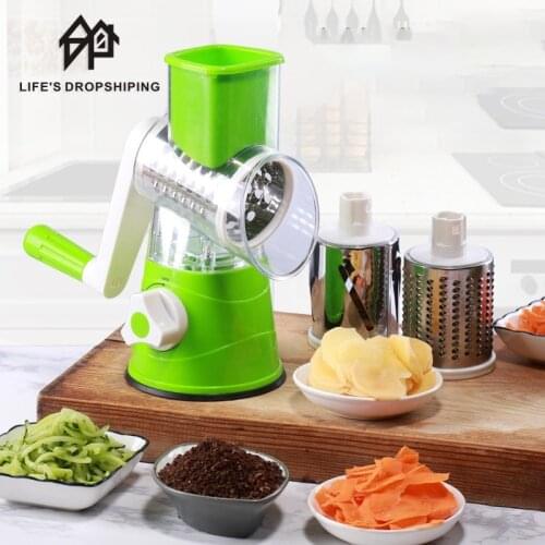 3 In1 Kitchen Multifunctional Vegetable Cutter Round Mandoline Grater for Vegetables Spiralizer Potato Slicer Kitchen Gadgets