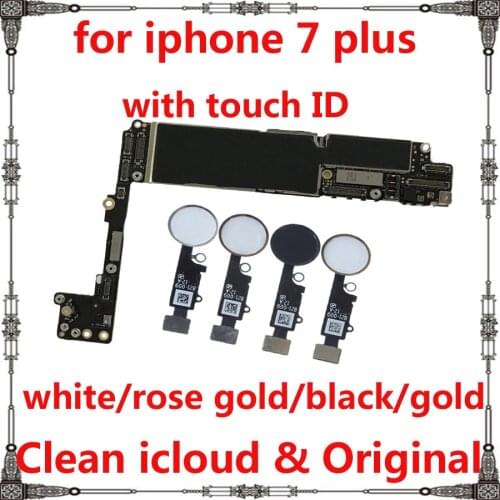 32GB 128GB 256GB for iphone 7 plus 7p Mainboard with / without touch ID Original Factory unlocked for iphone 7plus Motherboard