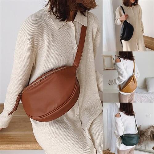 Fashion Women Waist Bag Fanny Pack Large Capacity Crossbody Chest Bags Banana Pack PU Leather Ladies Belt Bag Waist Pack