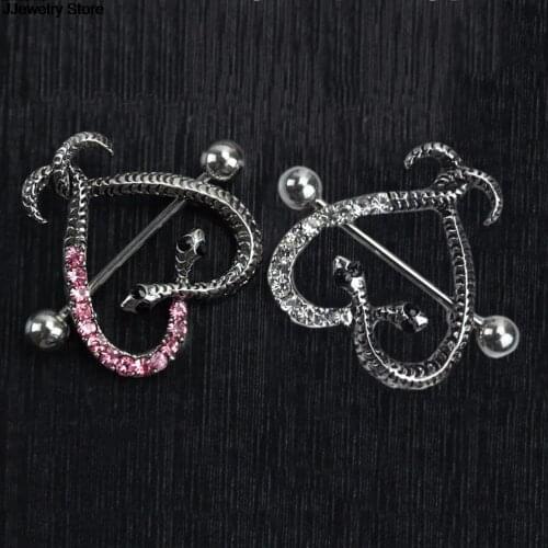 Fashion Body Nipple Rings Bar Barbell Piercing Nipple pircing Ring Jewelry Serpentine Heart Cross Shape Hot