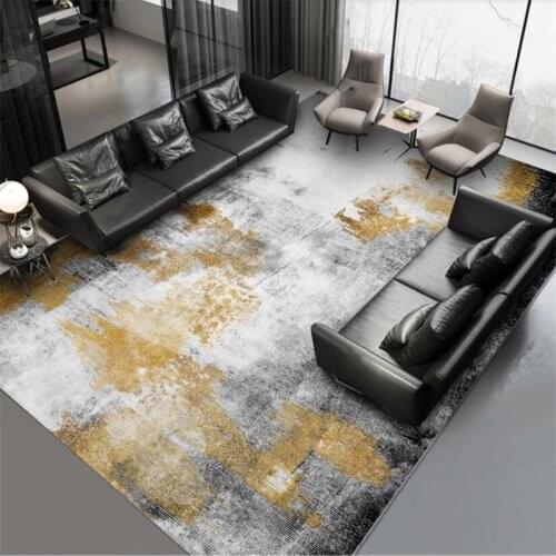 Fashion Modern Minimalist Abstract Black Gray Gold Ink Kitchen Living Room Bedroom Bedside Carpet Floor Mats