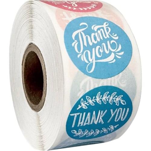 500 Pieces Adhesive Thank You Sealing Stickers Floral Labels Handmade DIY