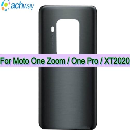100% New For Motorola Moto One Zoom Battery Cover One Pro XT20 Back Glass Panel Rear Housing Case For Moto One Zoom Back Cover
