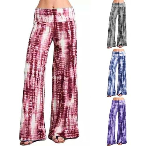 New Womens Casual Pants Gradient Print Sports Multicolor Pocket Trousers Fashion Comfy High Quality Pants Брюки Женские 2021