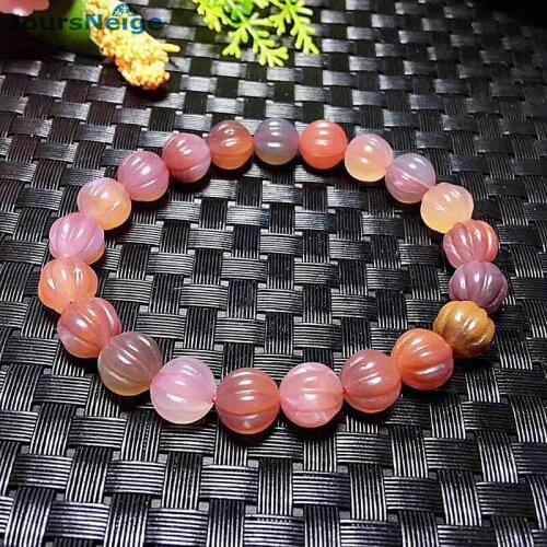 Wholesale Color Natural Crystal Bracelets Pumpkin Beads Hand String Lucky for Girl Women Women Single lap Crystal Jewelry