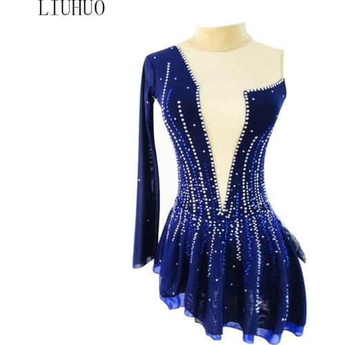 LIUHUO ice skating dress girls ballroom dance dresses skating costumes children Gymnastics dress kids skatinag dress