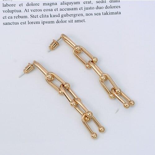 Exaggerated Style Drop Earrings Fashion Long Chain Individuation Dangle Earrings For Women Men Bar Party Charm Ear Jewelry 2021