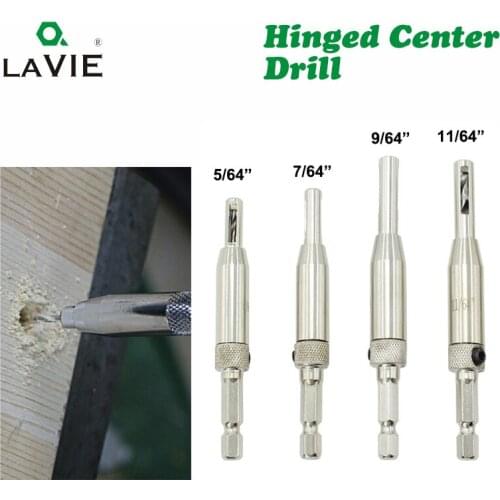 LAVIE 4PCS/lot HSS Self Centering Hinger Drill Bit Center Positioned Carpenter Furniture Maker Bits Woodworking Punch DB03007