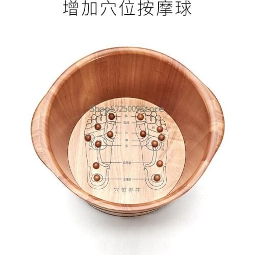 Solid Wood Foot Bucket Over The Knee Thickened Foot Bath Bucket Over The Calf Household Massage Deep Bucket Multifunctional Foot