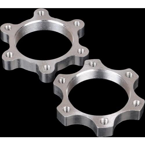 2PCS Bicycle Disc Brakes Conversion Seat 44mm/48mm Thread Hub Flanges Nut Aluminum Alloy Lock Bike Adaptor