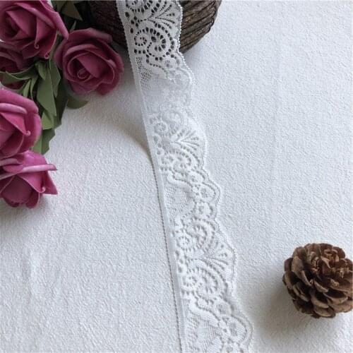 High quality 4cm S2374 white lace ribbon tape width trim fabric diy embroidered for sewing decoration african lace fabric