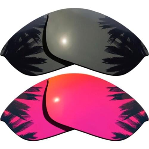 Black & Midnight Sun Mirrored Polarized Replacement Lenses for Half Jacket 2.0 Frame 100% UVA & UVB