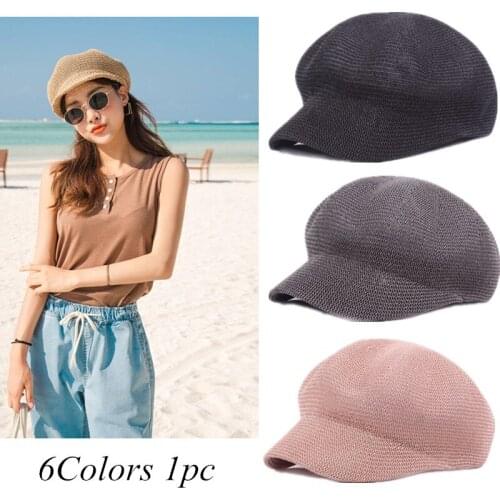 6 Colors Drawstring Breathable Mesh Octagonal Caps Popular Tourism Adjustable Comfortable Linum Women Fashion Leisure