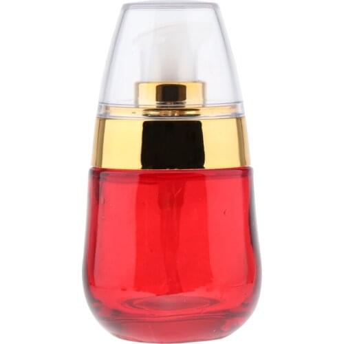 1 Piece Airless Pump Bottle Refillable Glass Travel Container, 30ml, Red Color