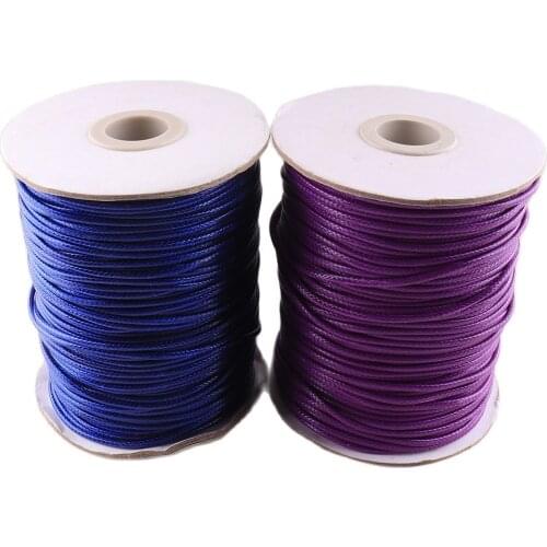 2mm Waxed beading cord Dark purple/dark blue Polyester Cord string For Craft DIY Bracelet Necklaces Jewelry Findings Accessories