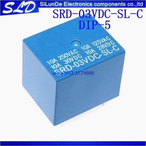 2pcs/lot SRD-03VDC-SL-C 3V 10A 5PIN new and original In Stock