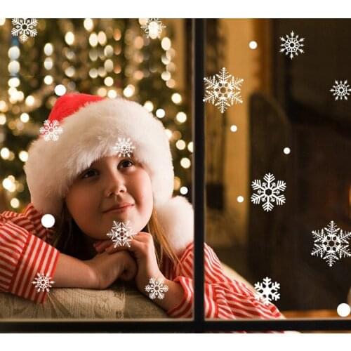 50 Christmas Snowflake Wall Post Creative New Year Store Window Decorative Laminated Glass Cupboard Door Stickers