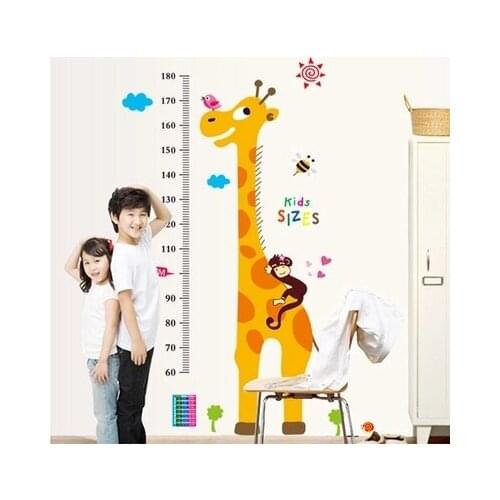 Free shipping Baby Children Height Sticker Cartoon Animal Growth Height Chart Wall Sticker Home Decor New 2015 Arrival