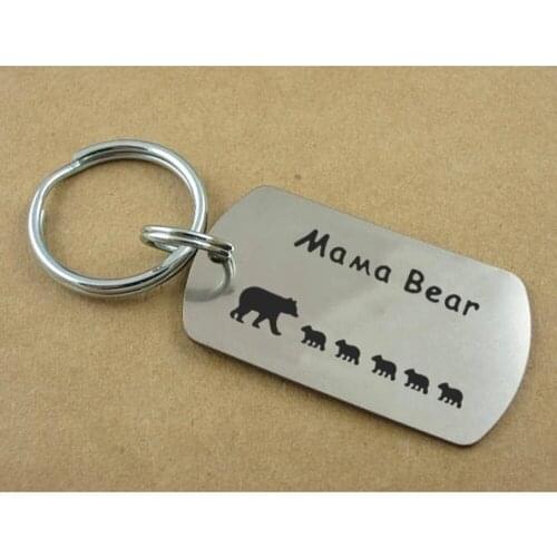 Bear Family Cute Mama Bear and Baby Bear Keychain Fashion Accessories Stainless Steel Keyring Gifts Thanksgiving Moms Gift