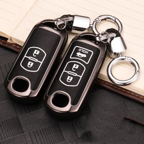 Zinc alloy+Luminous Leather Car Remote Key Case Cover For Mazda 2 3 6 Axela Atenza MX5 CX-5 CX5 CX-7 CX-9 2015 2016 2017 2018