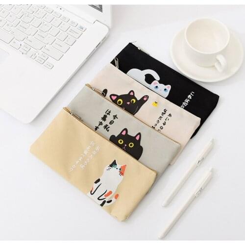 Kawaii Cat Oxford cloth Pencil Case Office Student Pencil Cases Kalem Kutusu School Supplies Pen Box Astuccio Scuola