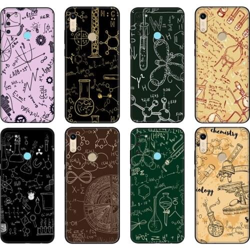Black tpu Case For Honor 8a Prime 8s 9 10X Lite 9A 9C 9X Premium Pro 9S Case Cover Vintage Seamless Chemistry Laboratory
