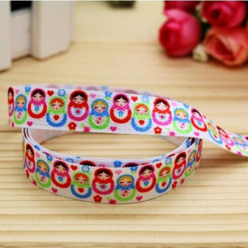 DHK 5/8'' Free shipping Fold Elastic FOE russian doll printed headband headwear hairband diy decoration wholesale OEM E10