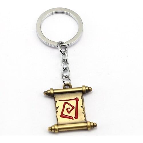 DOTA 2 Keychain Magic Scroll Key Chain Game Key Holder Pendant Chaveiro Jewelry