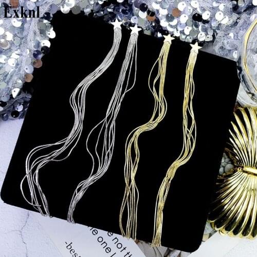 Exknl Fashion Jewelry Star Big Drop Earring for Women Female Statement Party Bohemian Long Tassel Dangle Wedding Earring 2020