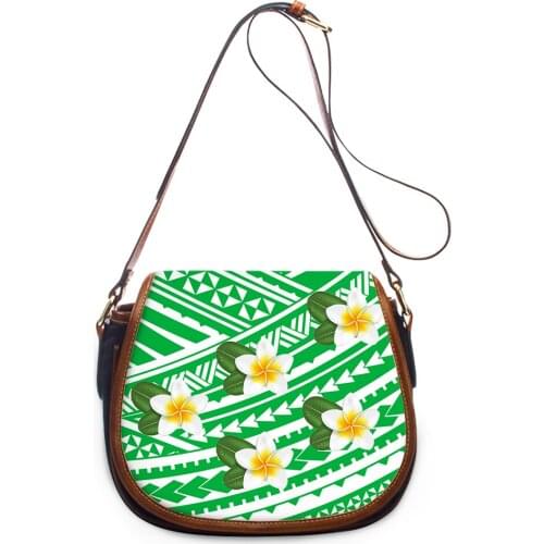 Hawaii Crossbody Bag Shoulder Bag PU leather Saddle Handbag Women Polynesian Print Small Luxury Lady Free Dropship Wholesale