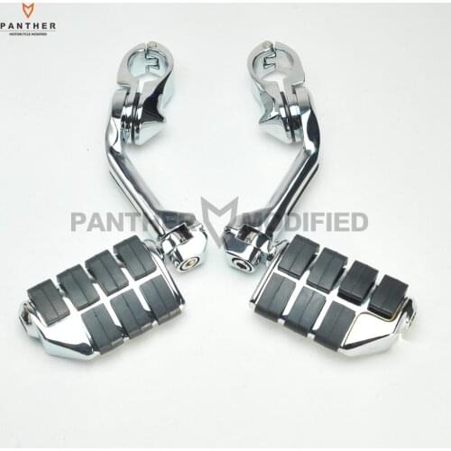 Chrome 32mm Universal Motorcycle Long Angle Foot Pegs Footpeg Engine Guard Moto Foot Rest case for Honda Suzuk Yamaha Kawasaki
