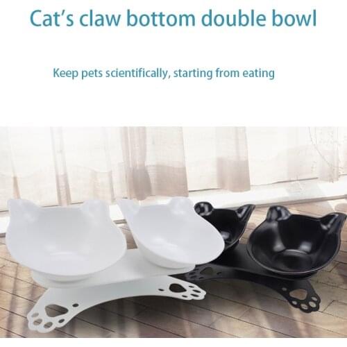 Dogs Feeders Cat Feeding Bowl Pet Supplies Cat Bowls With Raised Stand For Cats Double Bowl Pet Food And Water Bowls