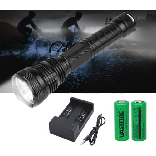 Powerful 3*XHP50 Flashlight Ultra Bright 2100 Lumens USB Rechargeable Waterproof Tactical Hunting Torch+2*26650+USB Charger