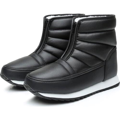 Men winter boots warm plush winter shoes non-slip waterproof unisex ankle boots men snow boots big size 37 - 45