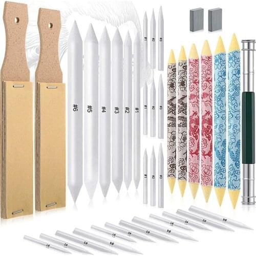 38 Pieces Blending Stumps And Tortillions Set Paper Art Blenders Drawing Sketching Tools For Student Sketch Drawing Kit