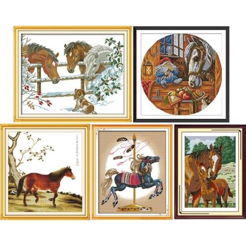 Steed series counted cross stitch kits 11CT14CT printed pattern craft DMC on fabric sewing needlework embroidery set home decor