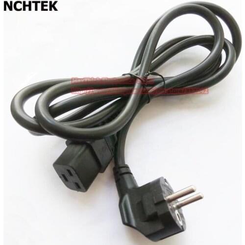 NCHTEK PDU PSU UPS Power Cable, AC Schuko Male to C19 Socket Cord, IEC320 C19 to European Schuko 3Pin Plug,1.8M, Free shipping