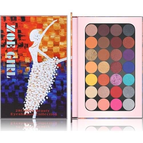 New Summer 28 Color Magnet Eye Shadow Palette Matte Shimmering Glitter Silky Pigment Powder Makeup Eyeshadow Cosmetics Set