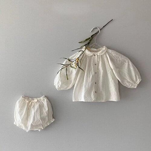 Boys Clothes Set Fashion Toddler Girls Set 2021 Baby Clothing Plaid Full Sleeve Shirt and Bloomer 2pcs