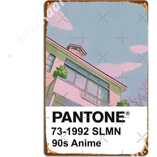 Pantone 90s Anime Metal Signs Wall pub Mural Garage Decoration Printing Tin sign Posters
