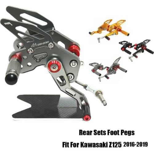 Fit For KAWASAKI Z125 2016 2017 2018 2019 CNC Adjustable Footrest Foot Peg Pedal Mount Bracket Sets Footpeg Rider Rear Rearset