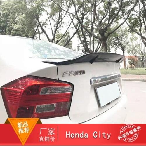 Suitable For Honda City Spoiler True Gloss Carbon Fiber Rear Sports Parts Body Kit Trunk Modification 2008-2011
