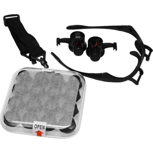 Headband Magnifying Glasses 2.5X 4X 6X 8X 10X 15X 20X 25X Optical Lens Glass Loupe with LED for Watchmaker Jewelr Repair