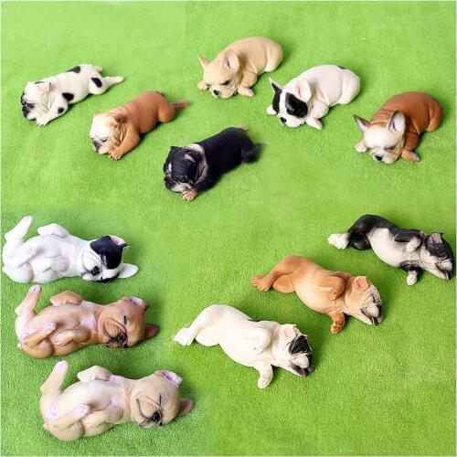 Realistic French Bulldog Figurines Solid Dog Model Figures Toys Christmas Birthday Gift Party Decoration for Kids Toddlers