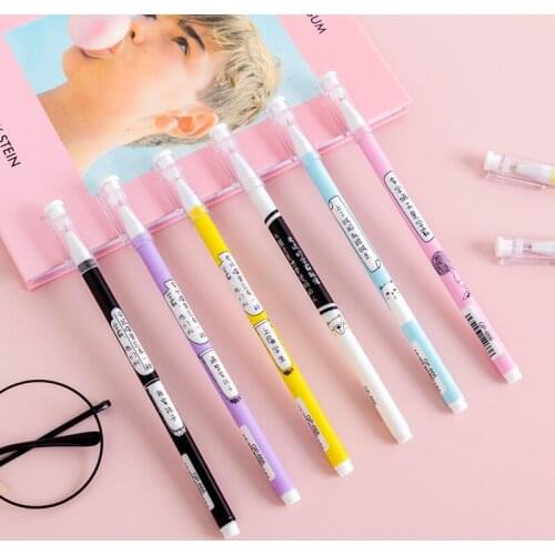 12 PCs Creative Kawaii Gel Pens Popular Cool Gel Pen Student Simple Student Study Office Stationery Wholesale