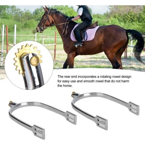 Horse Spurs Zinc Alloy English‑Style Riding Horse Accessory with Rotatable Copper Rowel