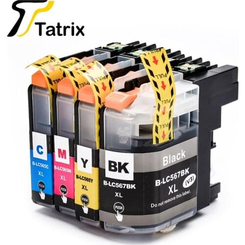Tatrix 4PK For Brother LC567 LC565 Compatible Ink Cartridge 567XL 565XL For Brother MFC- J2310 J2510 Printer