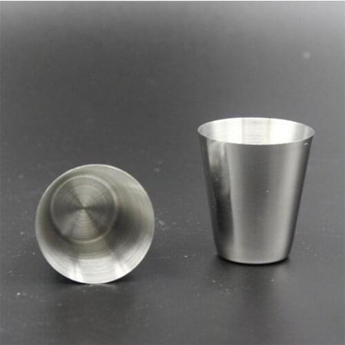 30ML Stainless Steel Polished Wine Drinking Shot Glasses Cup With Leather Cover Case Bag Barware For Home Kitchen Bar